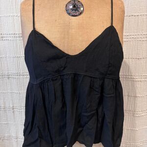 Brandy Melville black babydoll tank top one size